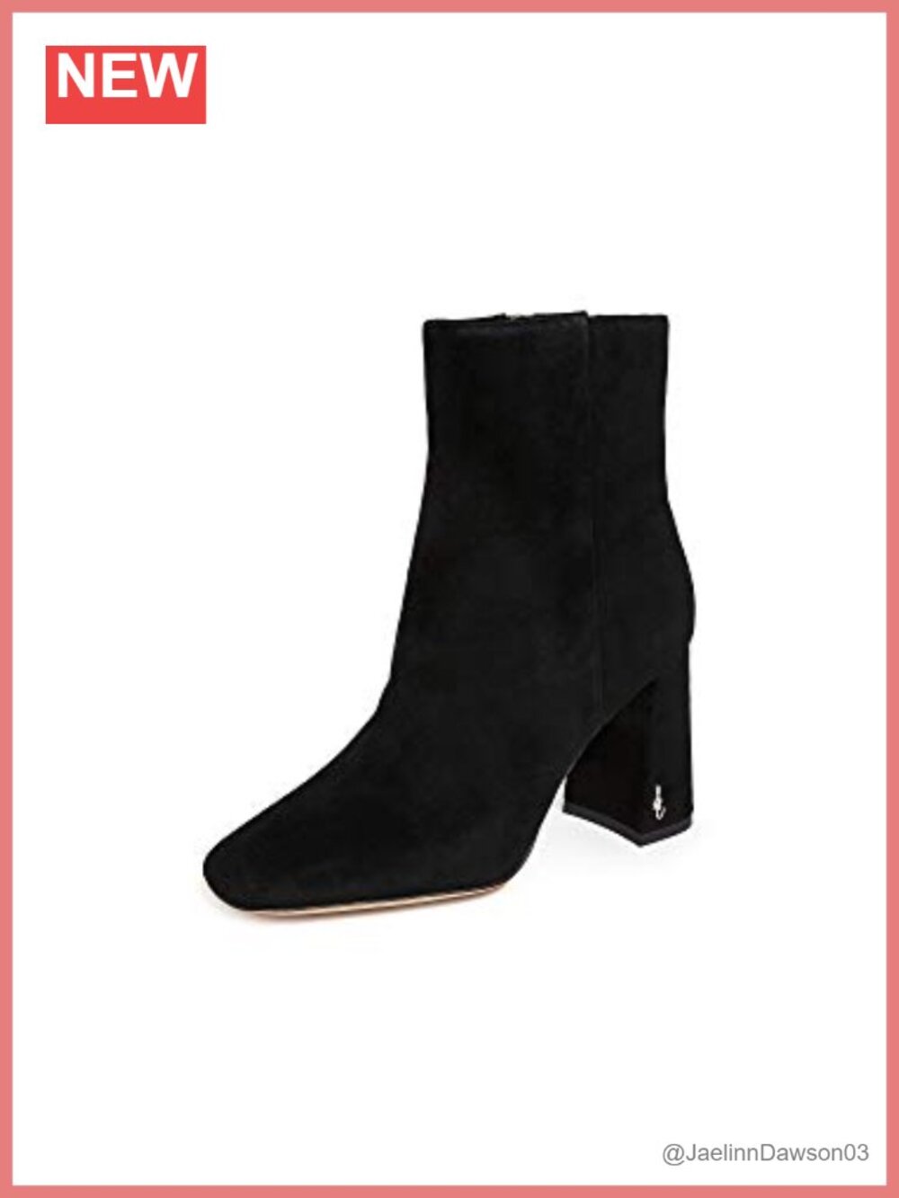 Sam Edelman Suede Ankle Booties with Flare Heel, Zip Closure